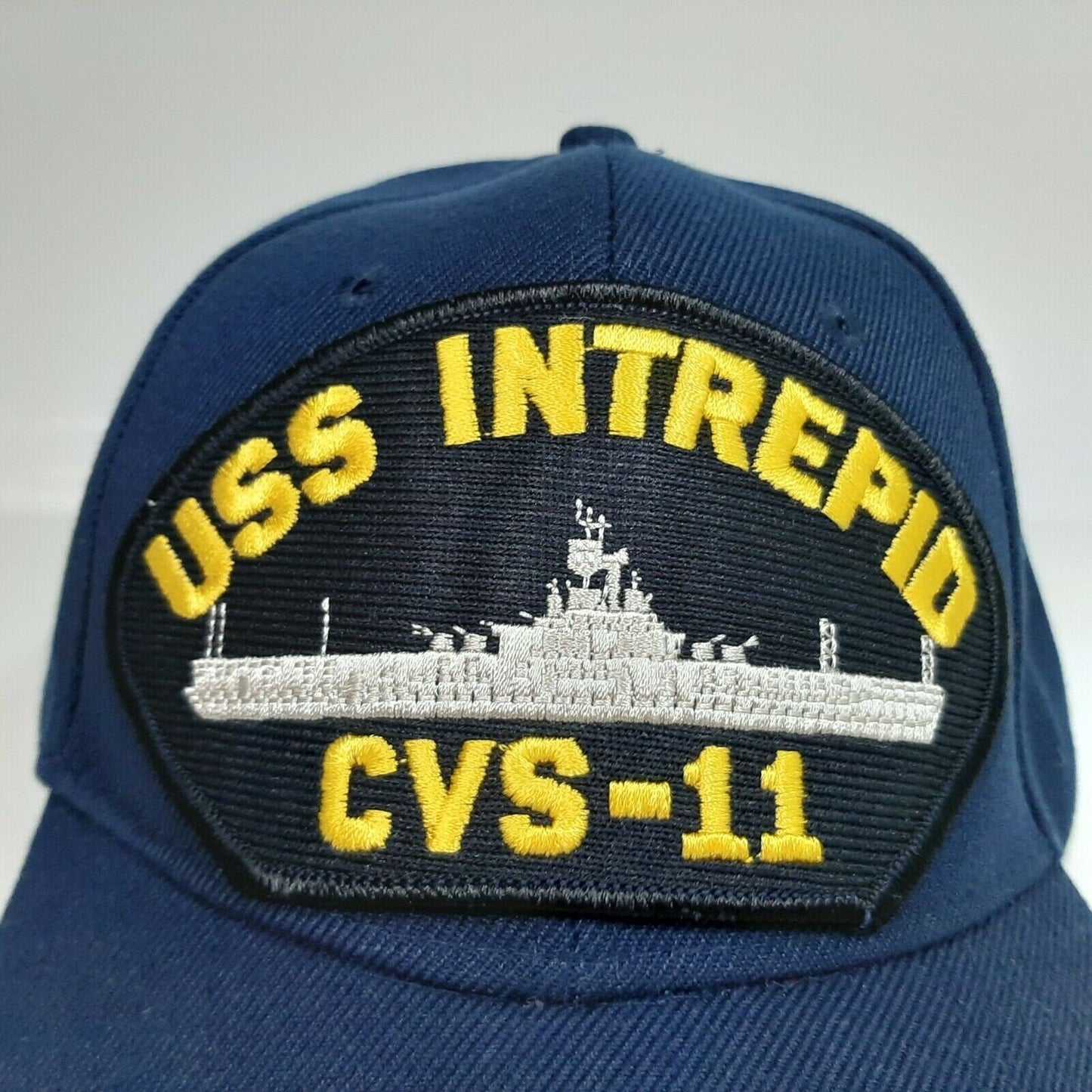 US Navy USS Intrepid CVS-11 Men's Cap Patch Hat Navy Blue Acrylic