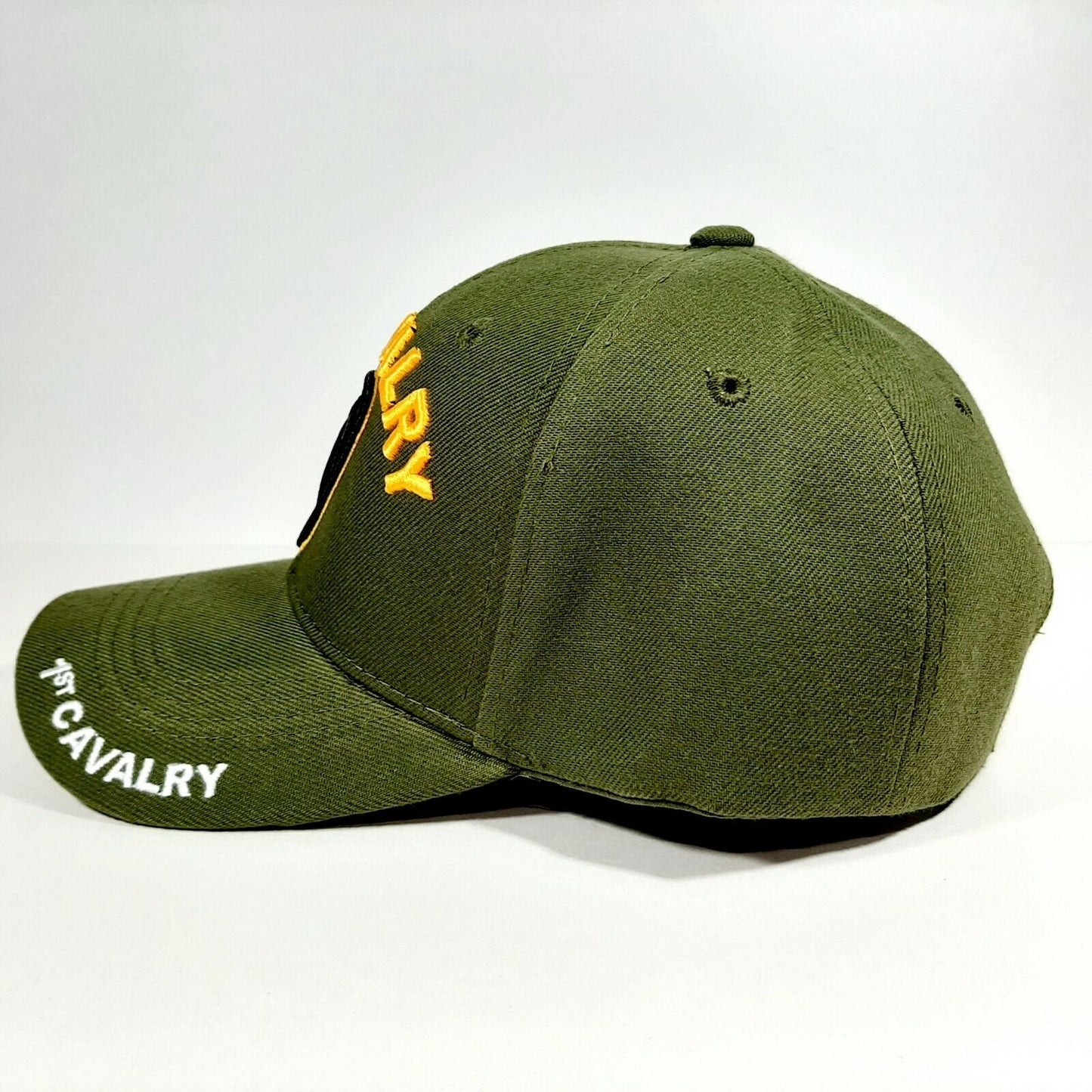 1st Cavalry Division Army Mens Embroidered Ball Cap Hat Green Twill Polyester