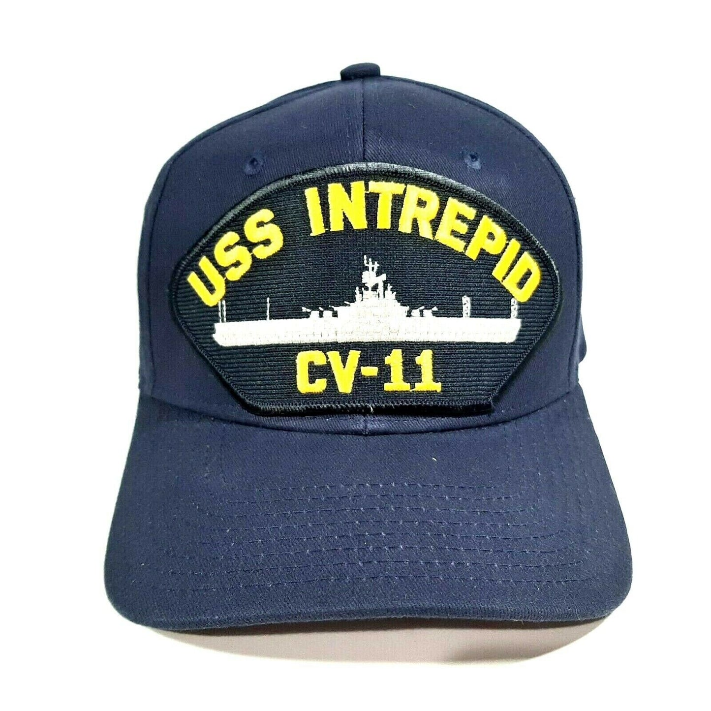 USS Intrepid CV-11 Embroidered Patch Hat Baseball Cap Blue Adjustable Strapback Acrylic