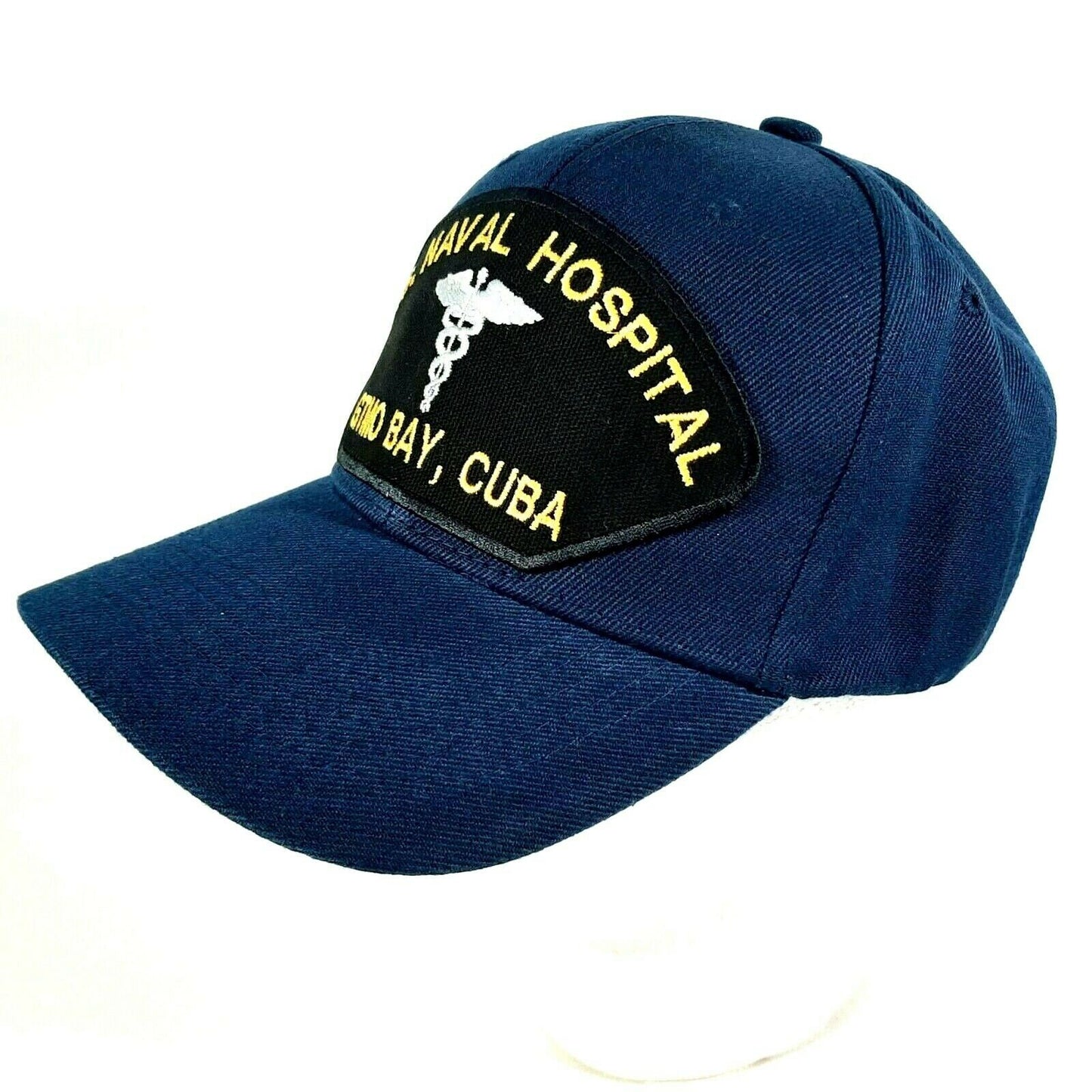 Naval Hospital GTMO Bay, Cuba Patch Hat Baseball Cap Adjustable Navy Blue Acrylic