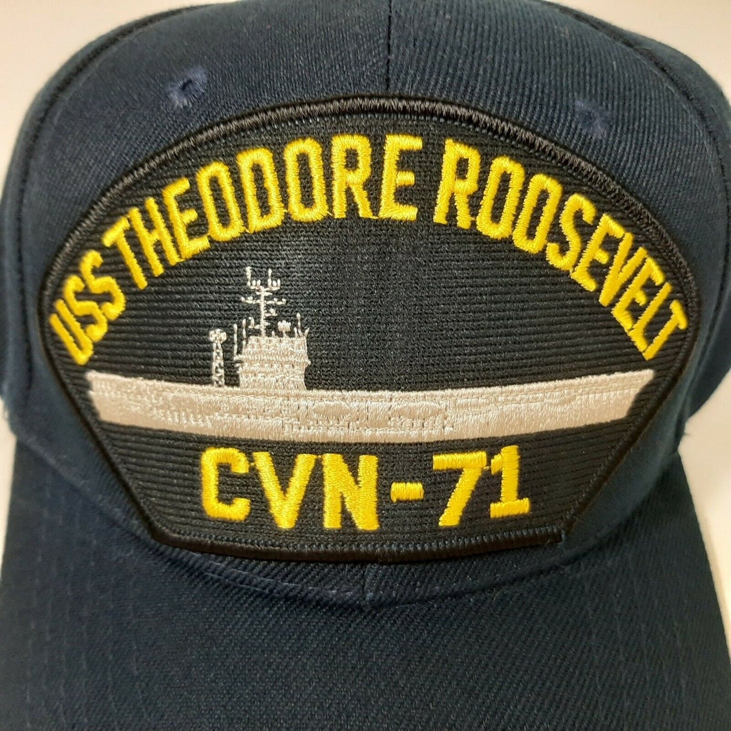 U.S. Navy USS Theodore Roosevelt CVN-71 Men's Patch Cap Hat Navy Blue Acrylic