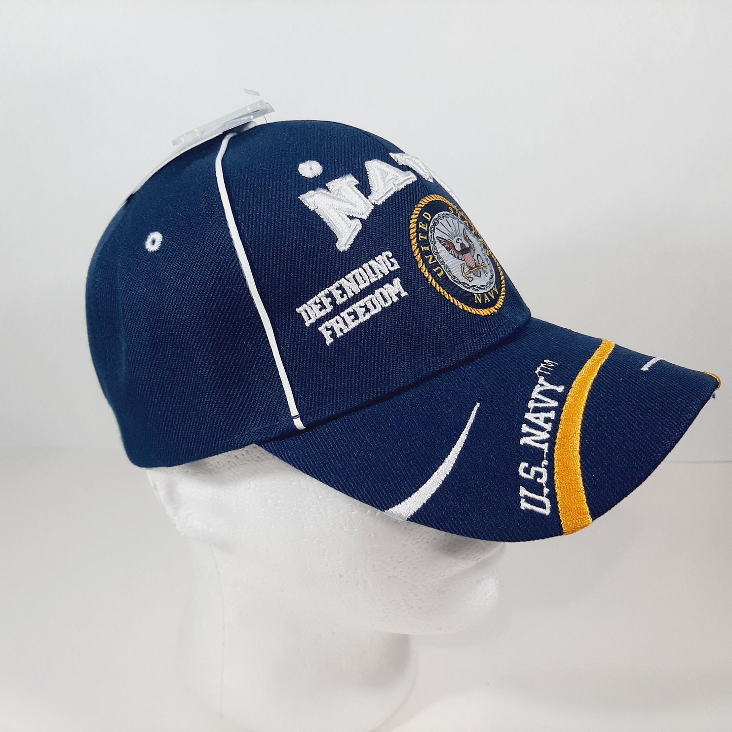 U.S. Navy Hat With Seal Defending Freedom Military Adjustable Blue Cap Fast Ship