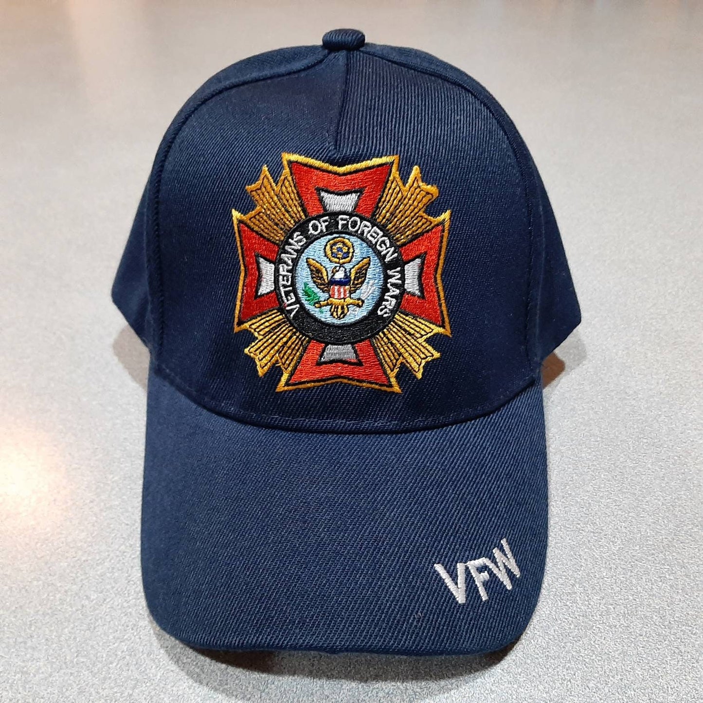 VFW Veterans Of Foreign Wars Baseball Cap Hat Mens One Size Adjustable Black