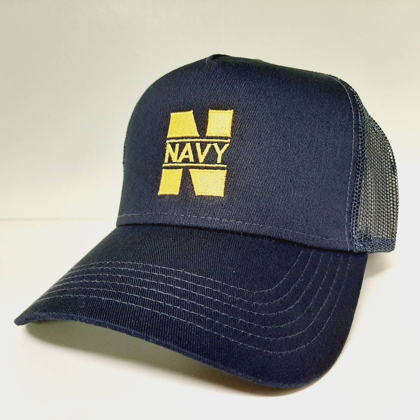 US Navy Men's Baseball Cap Embroidered 5 Panel Snapback Mesh Hat Blue