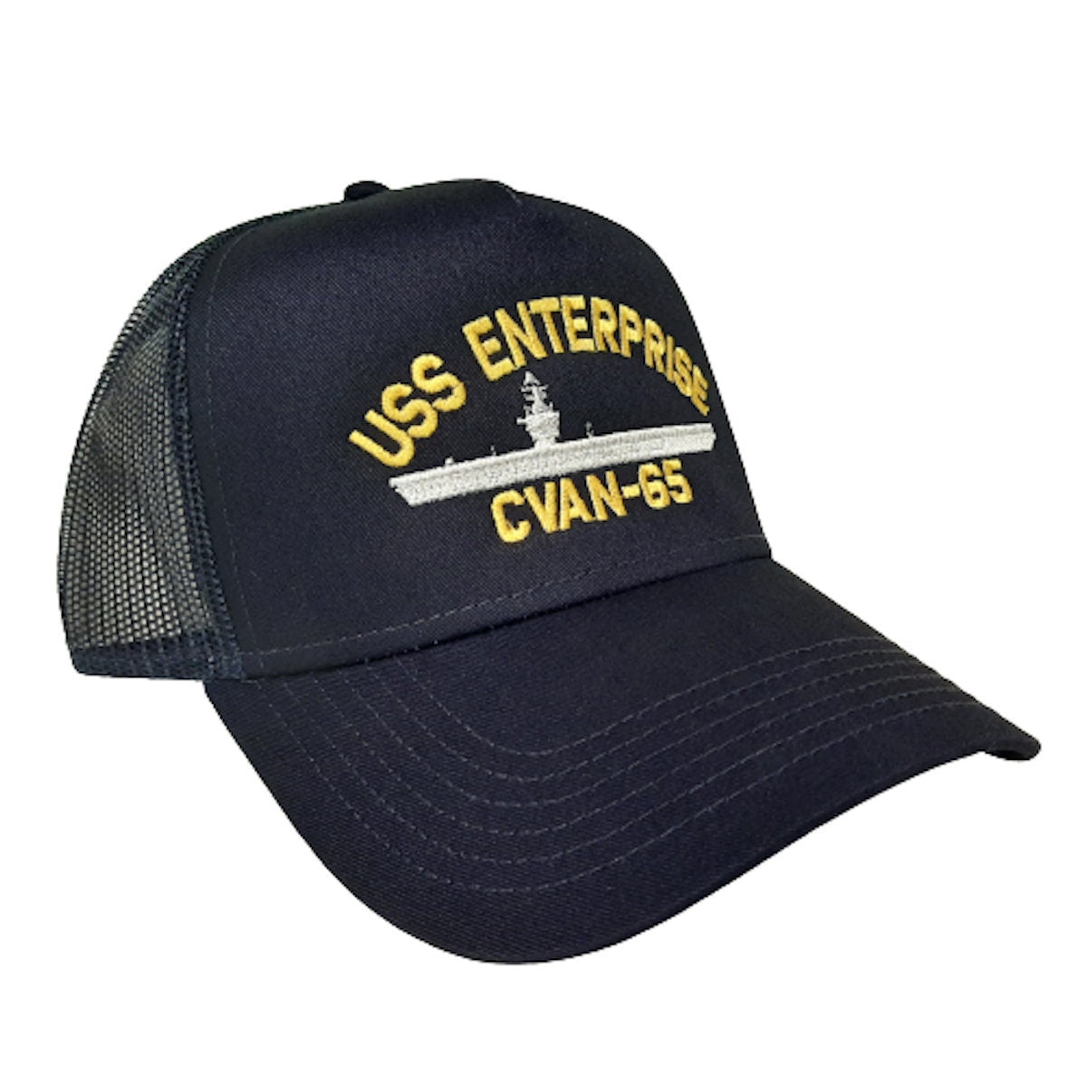USS Enterprise CVAN-65 Baseball Cap Hat Mesh Snapback Blue Embroidered US Navy