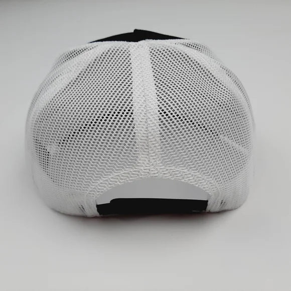 Ford Flat Brim Baseball Cap Embroidered Patch Mesh Snapback Black & White