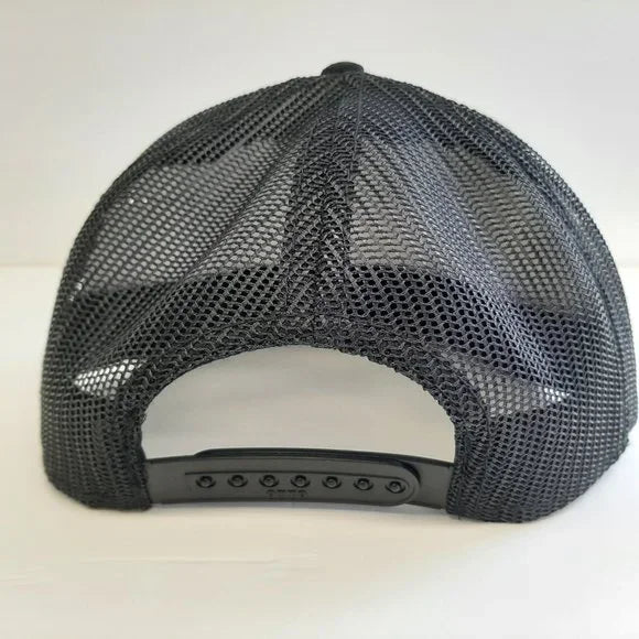 Hollister California Embroidered Mesh Snapback Cap Hat Black Otto Yellow