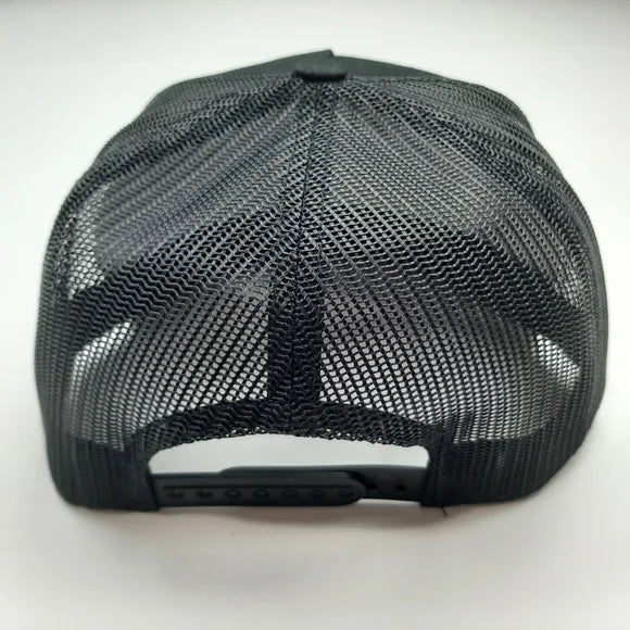 Wrangler Patch Embroidered Vintage Patch Trucker Mesh Snapback Cap Hat Black