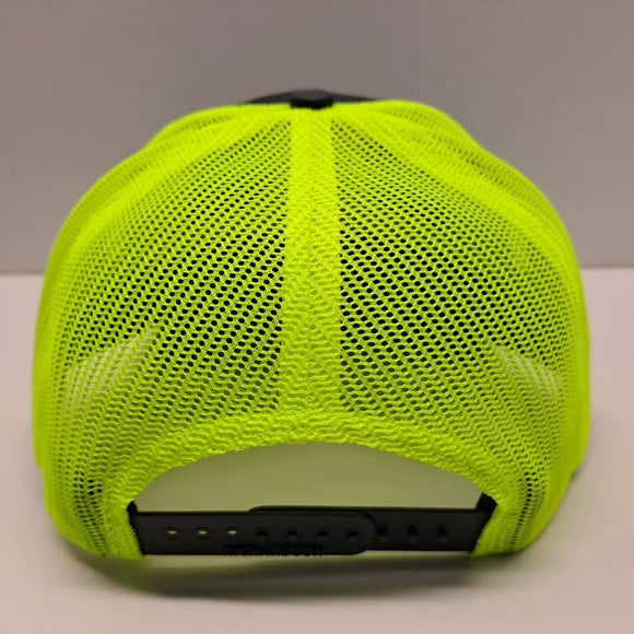 STIHL Chainsaw Embroidered Cap Hat Mesh Snapback Gray & Neon Yellow