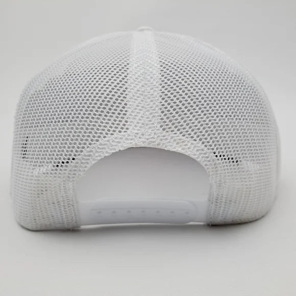 Stihl Embroidered Patch Flat Bill Trucker Mesh Snapback Hat Cap White