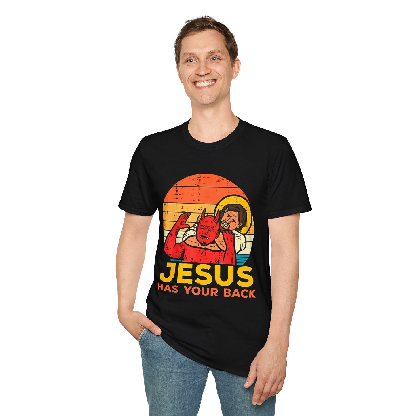 Jesus Has Your Back Unisex Softstyle T-Shirt Religious Christian Wear