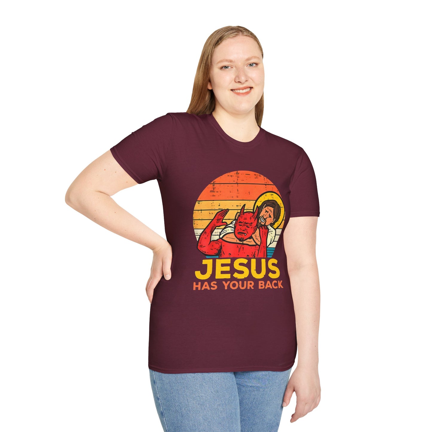 Jesus Has Your Back Unisex Softstyle T-Shirt Religious Christian Wear