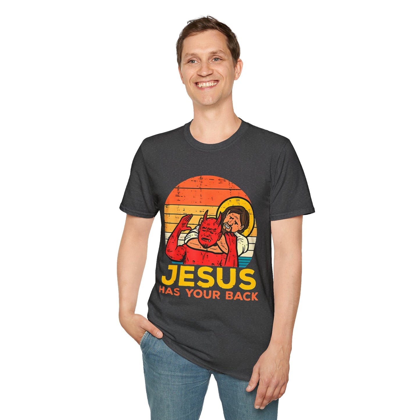 Jesus Has Your Back Unisex Softstyle T-Shirt Religious Christian Wear