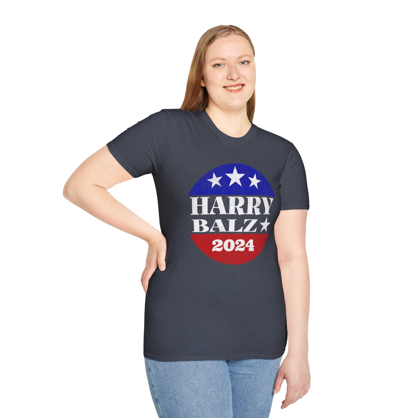 Harry Balz 2024 Election Campaign Unisex Softstyle T-Shirt Harris Walz Spoof