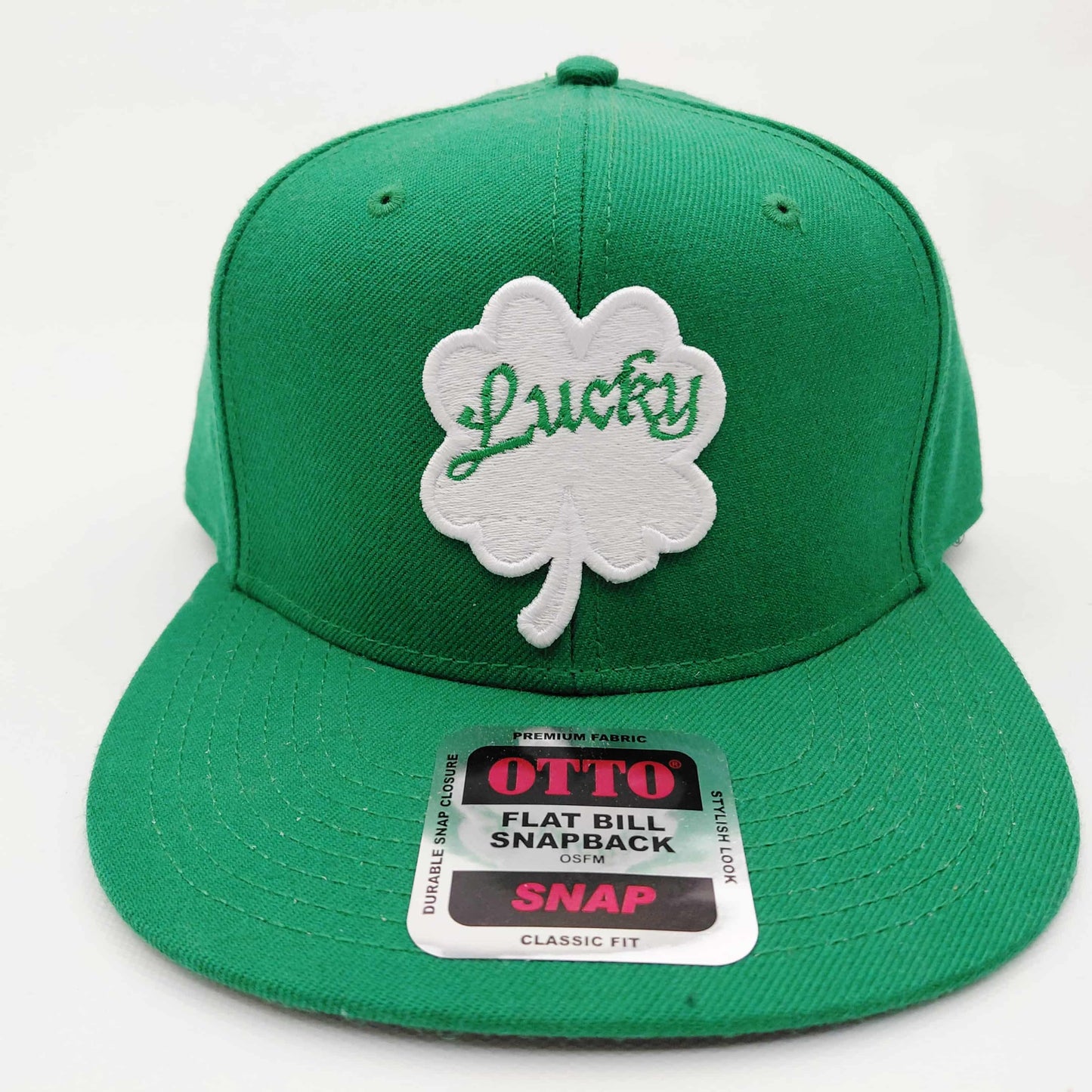 St. Patrick's Day Hat Flat Bill Snapback Green Embroidered Clover Patch