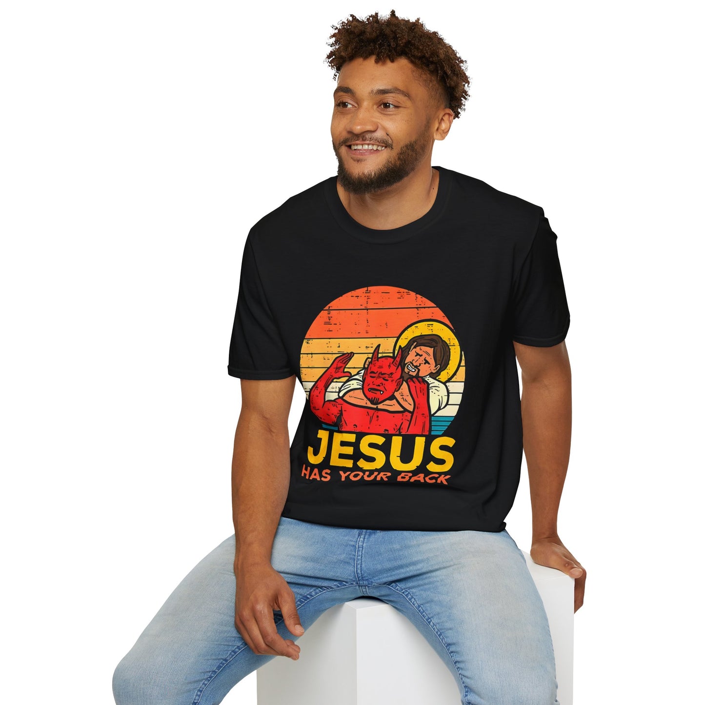 Jesus Has Your Back Unisex Softstyle T-Shirt Religious Christian Wear