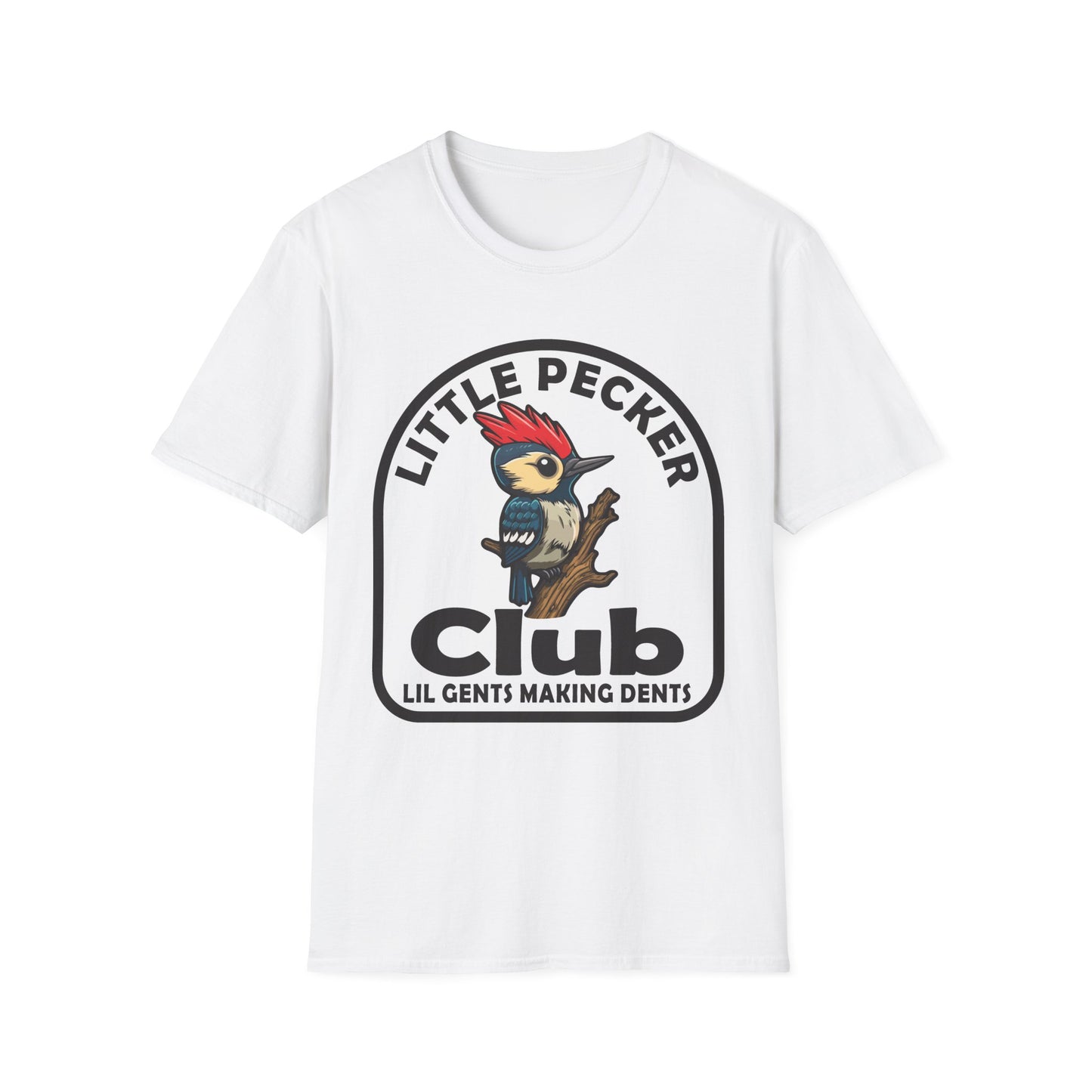 Official Little Pecker Club Lil Gents Making Dents Unisex Softstyle T-Shirt Cotton