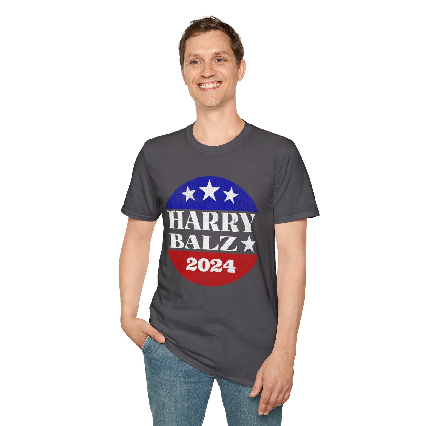 Harry Balz 2024 Election Campaign Unisex Softstyle T-Shirt Harris Walz Spoof