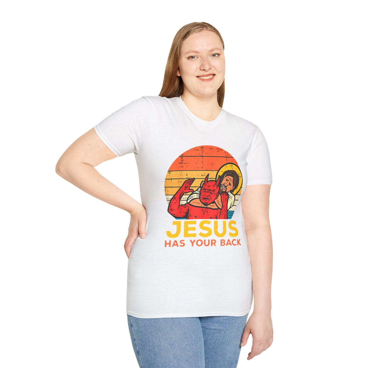 Jesus Has Your Back Unisex Softstyle T-Shirt Religious Christian Wear