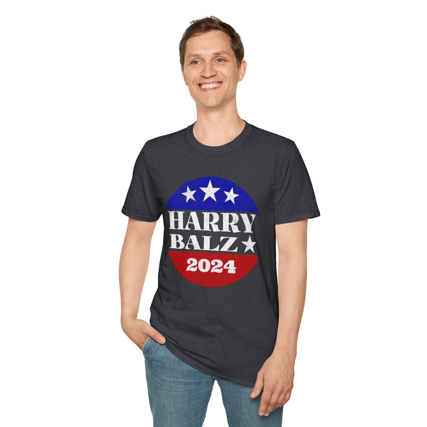 Harry Balz 2024 Election Campaign Unisex Softstyle T-Shirt Harris Walz Spoof