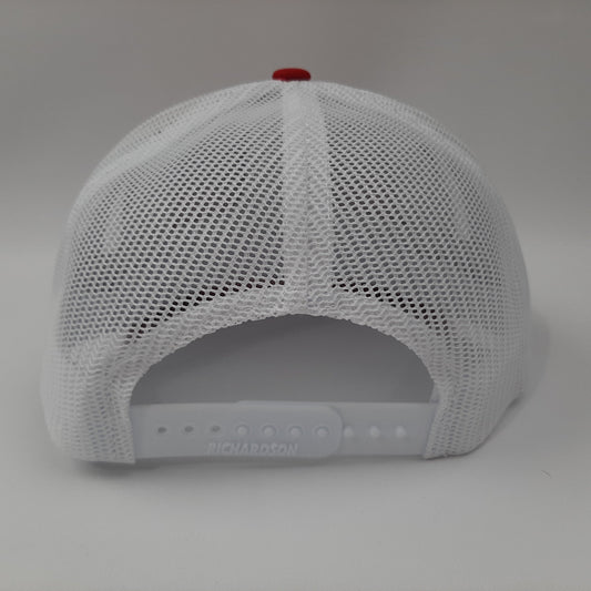 Mikey Patch Richardson 112 Trucker Mesh Snapback Cap Hat Red & White