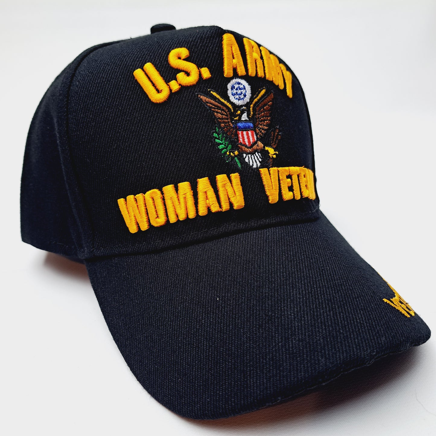 U.S. Army Woman Veteran Women's Baseball Cap Hat Navy Black Embroidered