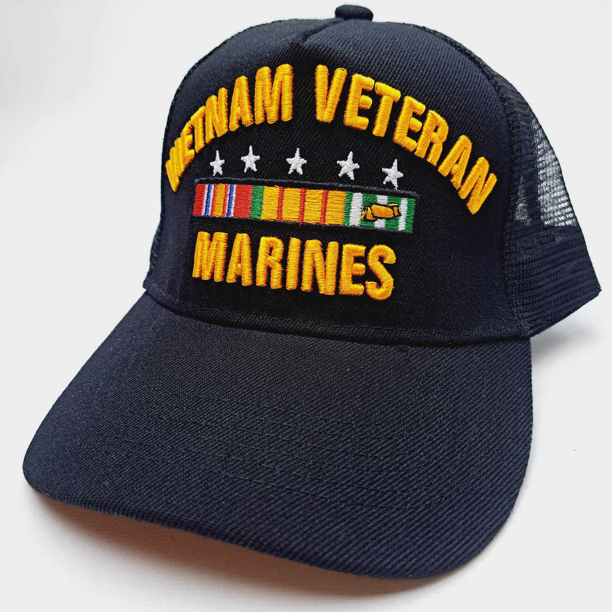 Marines Vietnam Veteran Mens Adjustable Snapback Mesh Hat Baseball Cap Embroidered Black