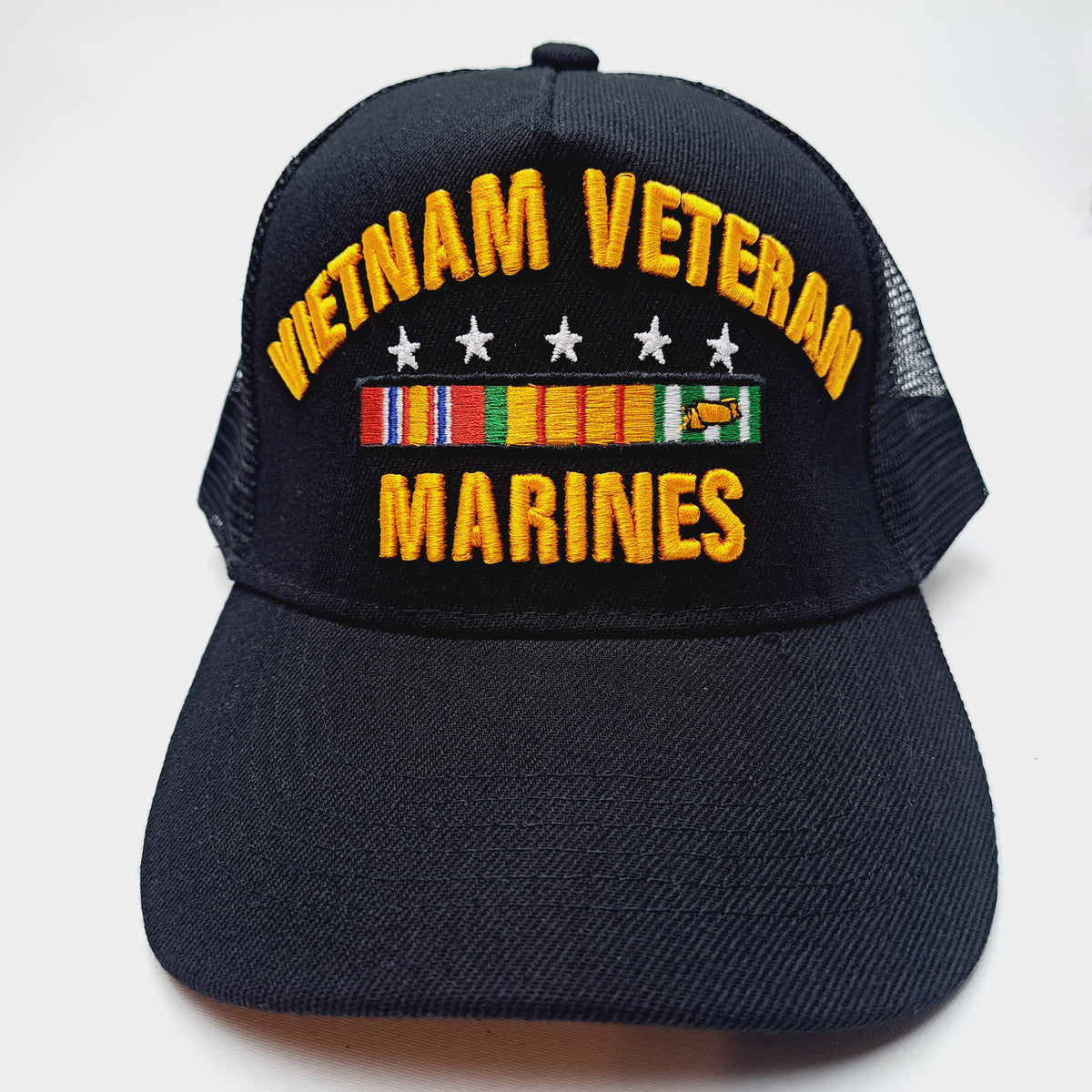 Marines Vietnam Veteran Mens Adjustable Snapback Mesh Hat Baseball Cap Embroidered Black