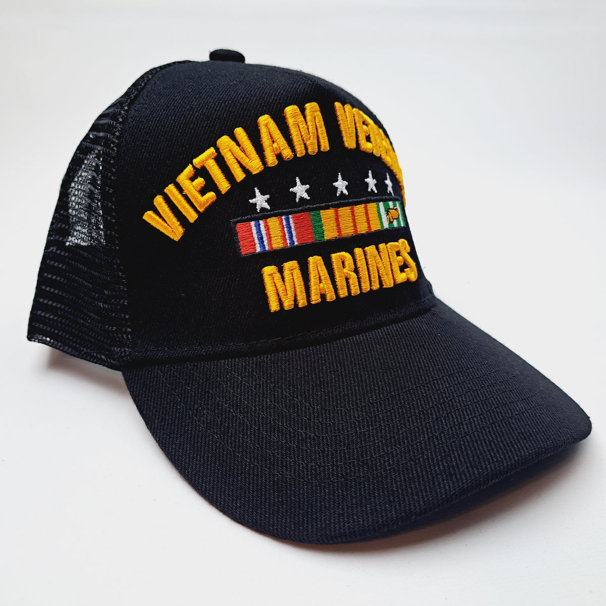 Marines Vietnam Veteran Mens Adjustable Snapback Mesh Hat Baseball Cap Embroidered Black