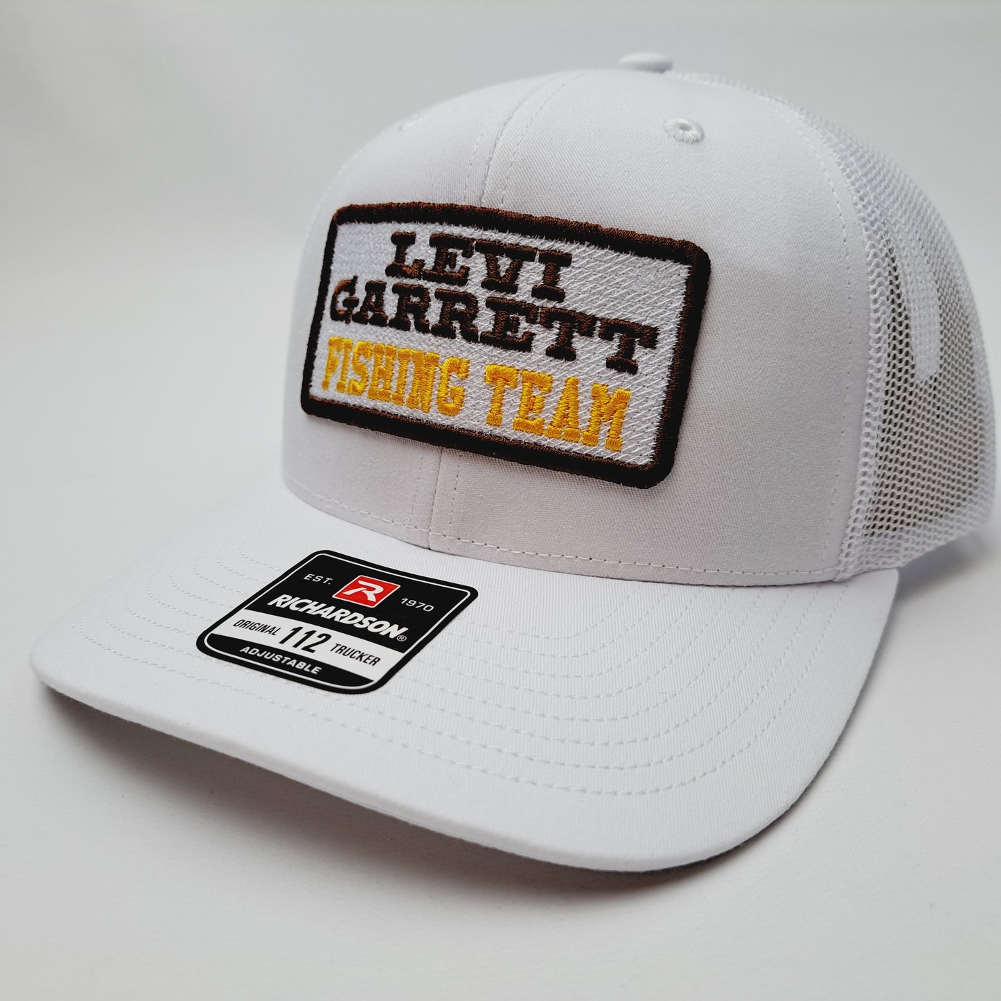Levi Garrett Fishing Team Richardson 112 Embroidered Patch Trucker Mesh Snapback Hat