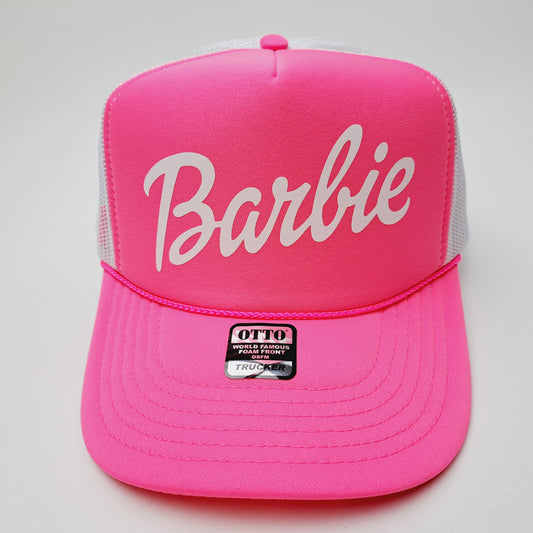 Barbie Foam Mesh Trucker Snapback Pink & White