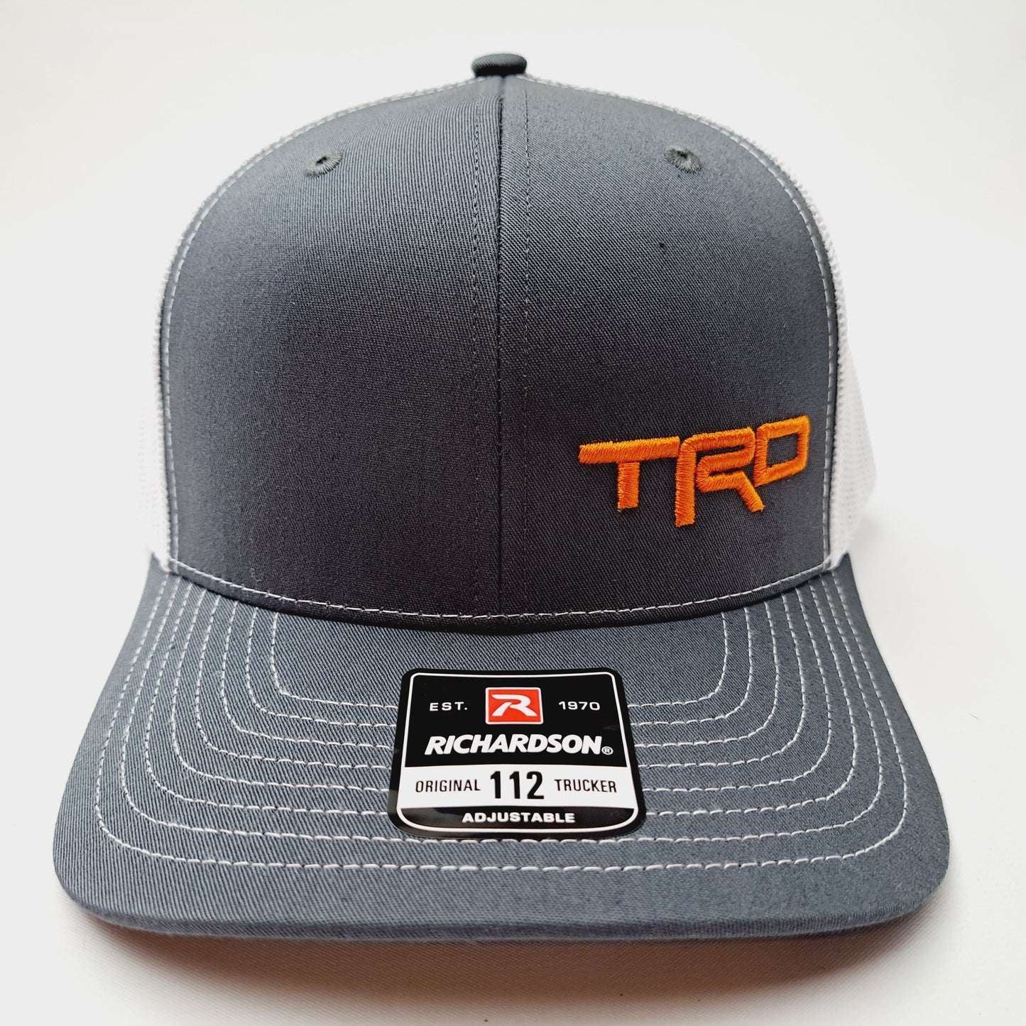 Toyota Racing Development TRD Richardson 112 Trucker Mesh Snapback Cap Hat Gray & White