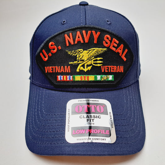 U.S. Navy Seal Vietnam Veteran Mens Adjustable Strapback Hat Baseball Cap Embroidered Black