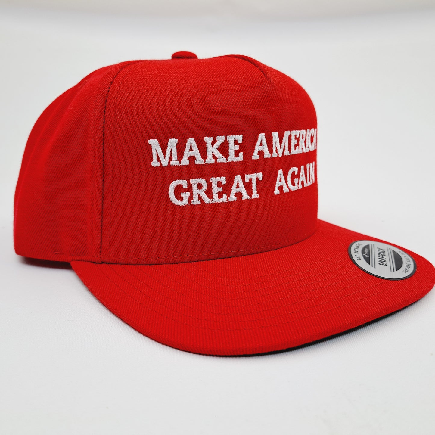 Donald Trump 2024 MAGA Make America Great Again Embroidered Flat Bill Mesh Snapback Cap Hat Red Yupoong