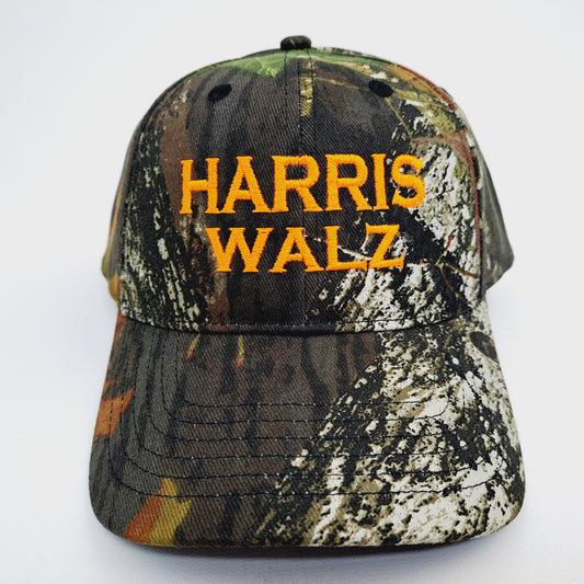 Harris Walz 2024 Embroidered Trucker Mesh Snapback Cap Hat Camouflage