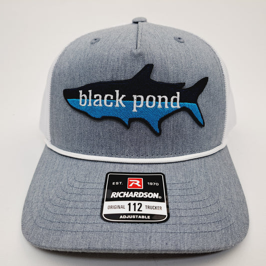 Black Pond Tarpon Richardson 112 Trucker Mesh Snapback Cap Hat Gray & White