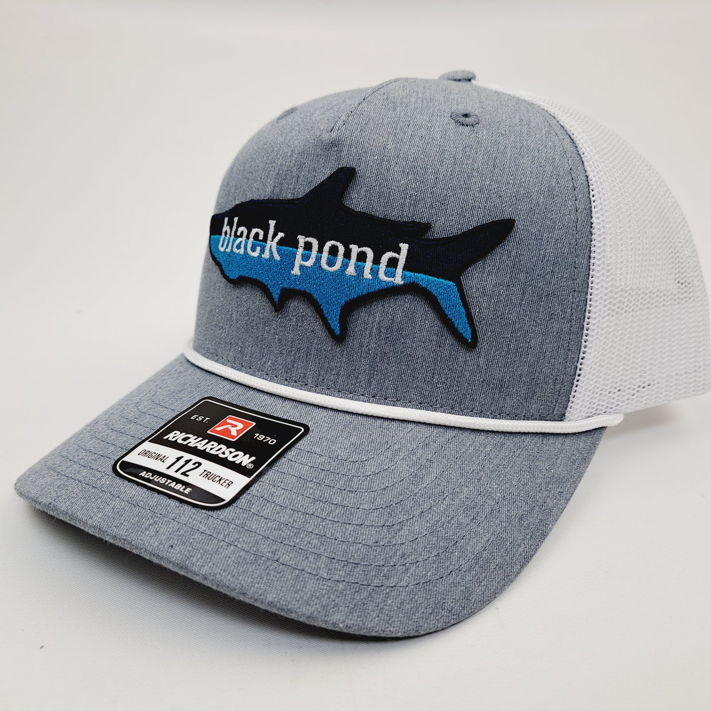 Black Pond Tarpon Richardson 112 Trucker Mesh Snapback Cap Hat Gray & White