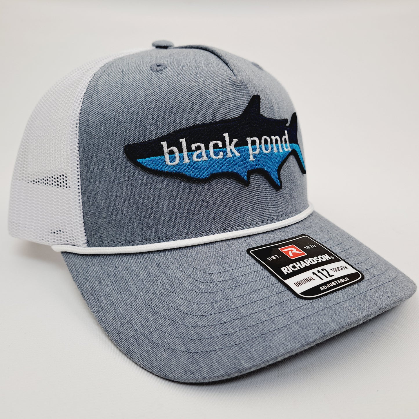 Black Pond Tarpon Richardson 112 Trucker Mesh Snapback Cap Hat Gray & White