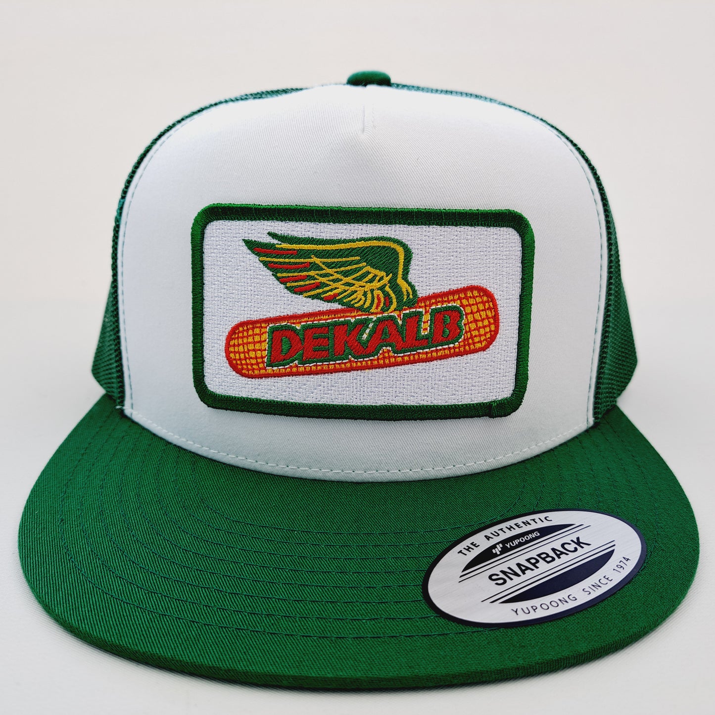 Dekalb Embroidered Patch Flat Bill Trucker Mesh Snapback Cap Hat