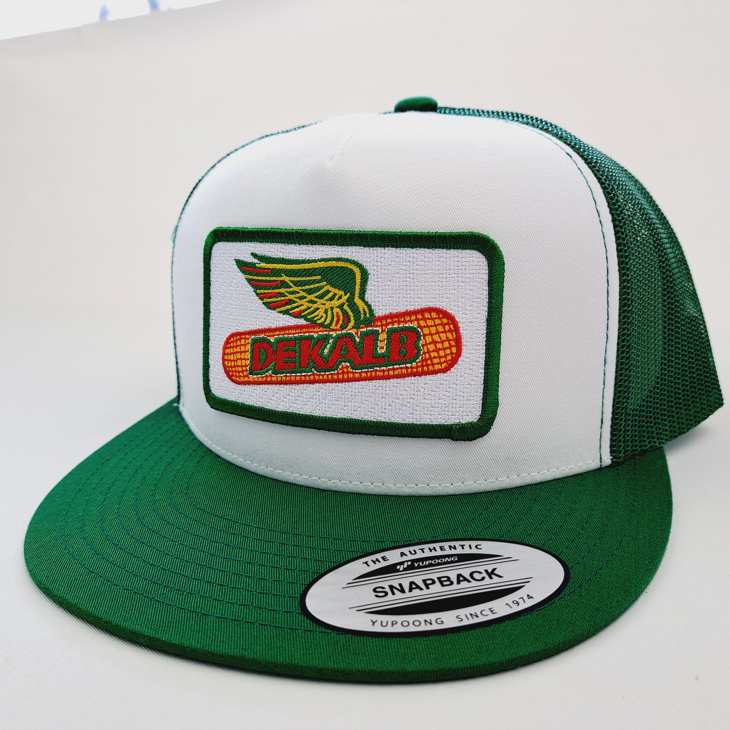 Dekalb Embroidered Patch Flat Bill Trucker Mesh Snapback Cap Hat