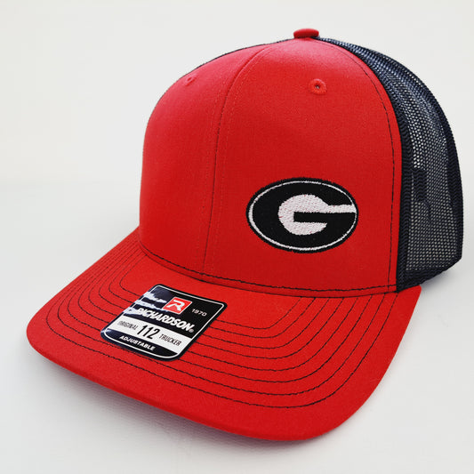 Georgia Bulldogs Richardson 112 Embroidered Trucker Mesh Snapback Cap Hat Black & Red