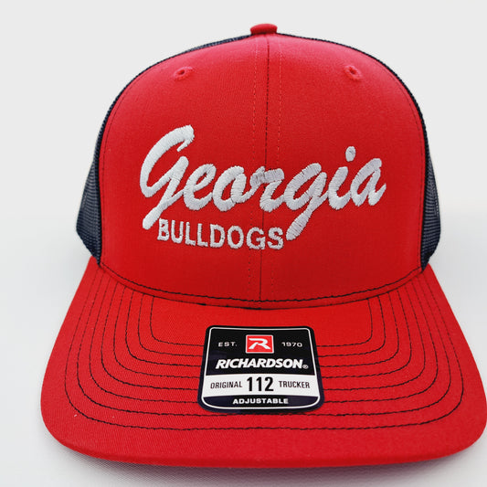 Georgia Bulldogs Richardson 112 Embroidered Patch Trucker Mesh Snapback Cap Hat Black & Red