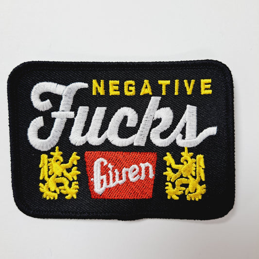 Negative Fucks Given Embroidered Patch