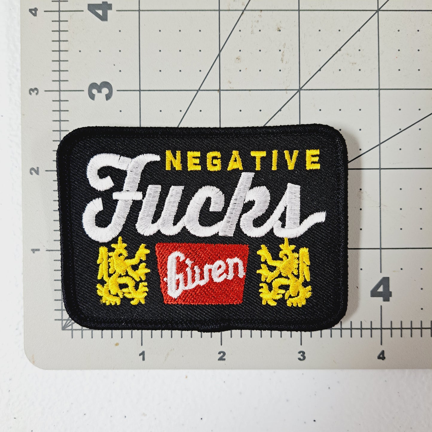 Negative Fucks Given Embroidered Patch