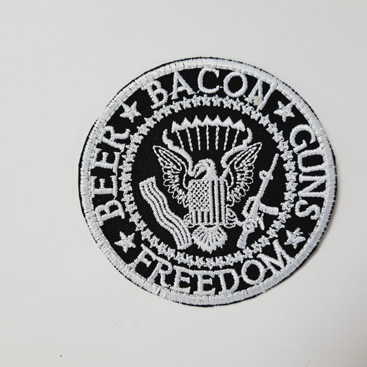 Beer Bacon Guns Freedom Embroidered Patch