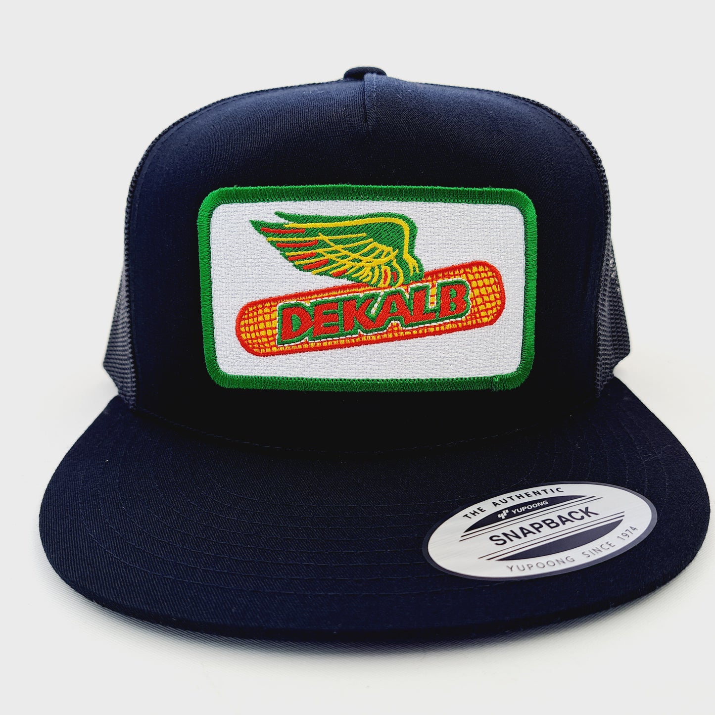 Dekalb Embroidered Patch Flat Bill Trucker Mesh Snapback Cap Hat