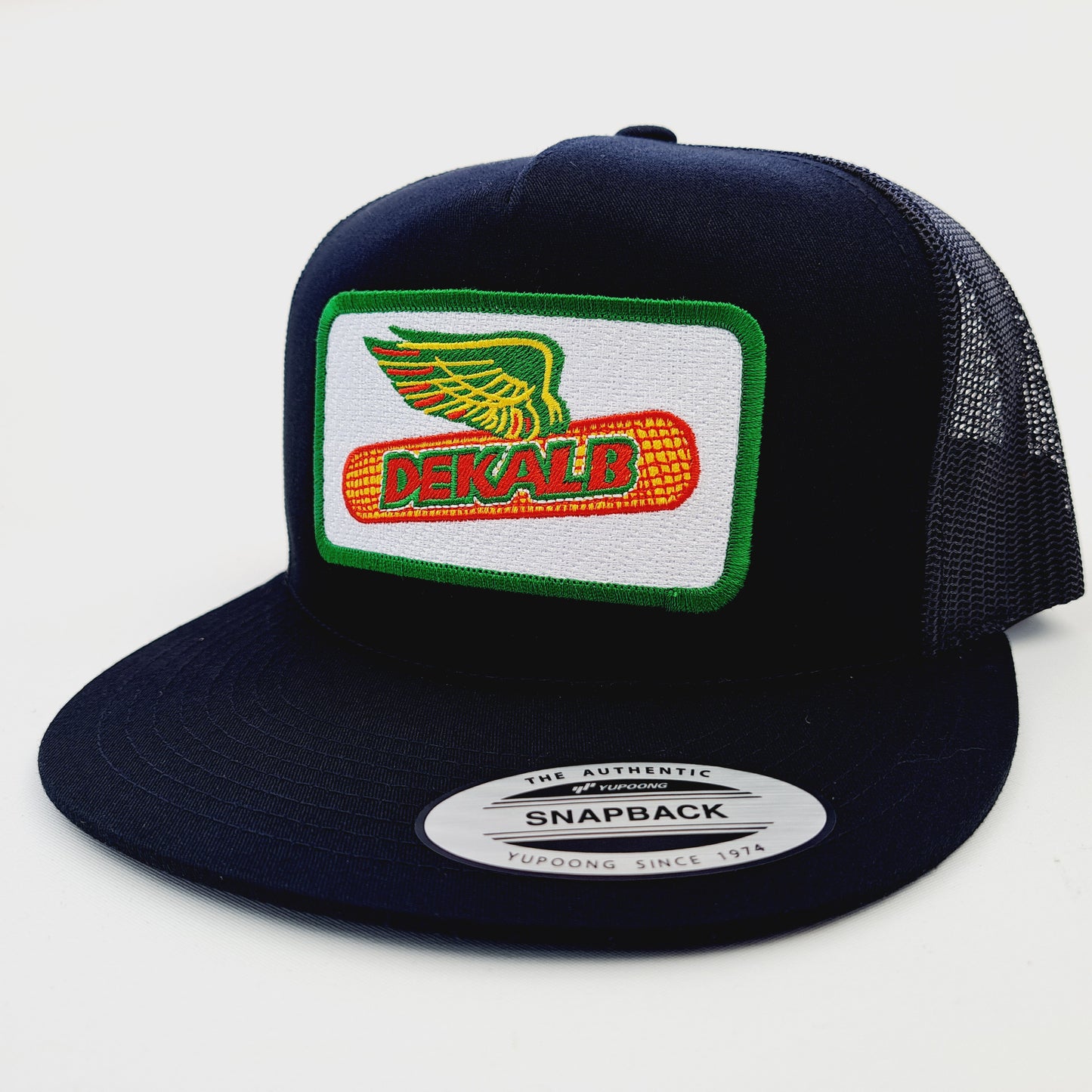 Dekalb Embroidered Patch Flat Bill Trucker Mesh Snapback Cap Hat