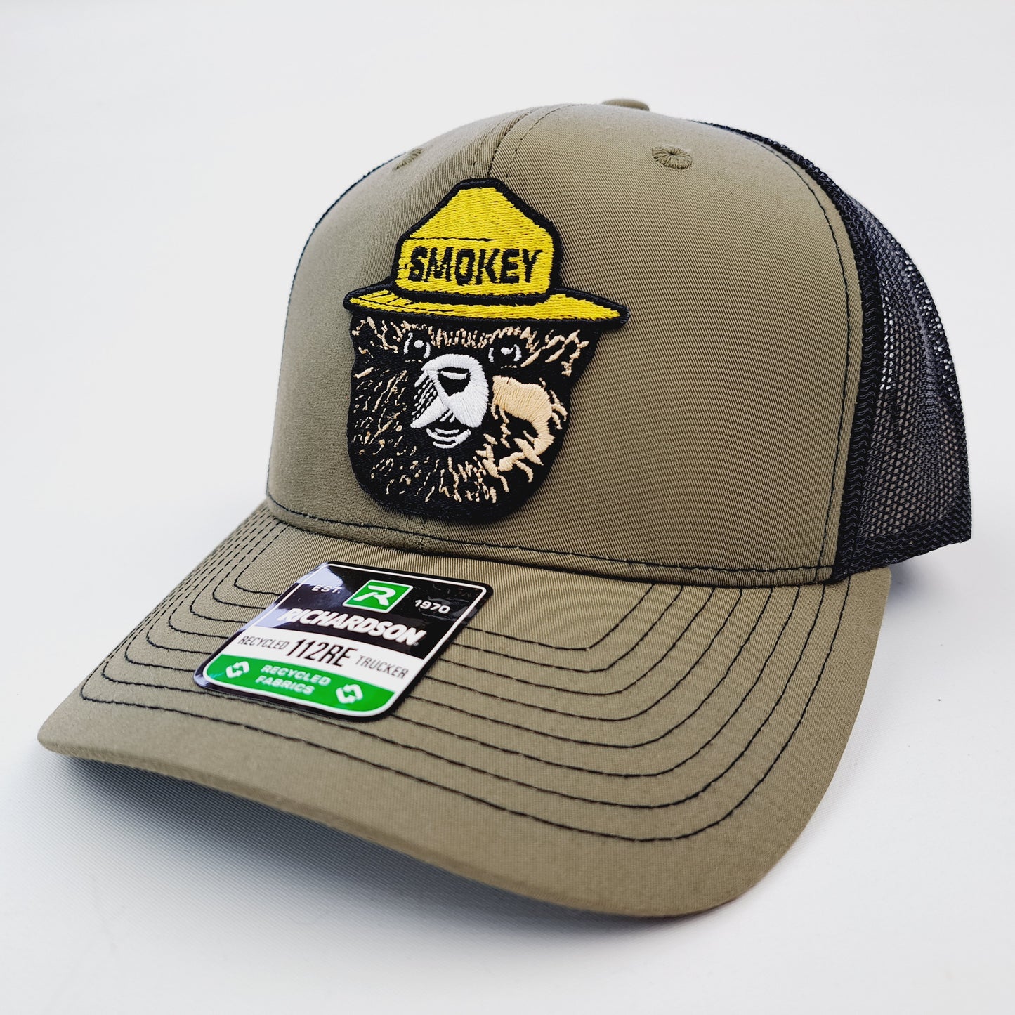 Smokey Bear Richardson 112 Embroidered Trucker Mesh Snapback Cap Hat Navy & Gray