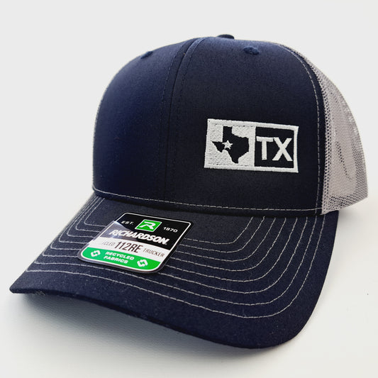 Texas Lone Star State Richardson 112 Embroidered Trucker Mesh Snapback Cap Hat Black & Gray