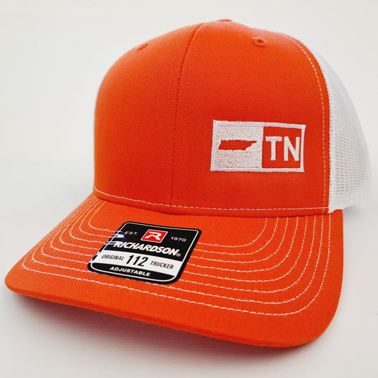 Tennessee State Richardson 112 Embroidered Trucker Mesh Snapback Cap Hat Orange & White